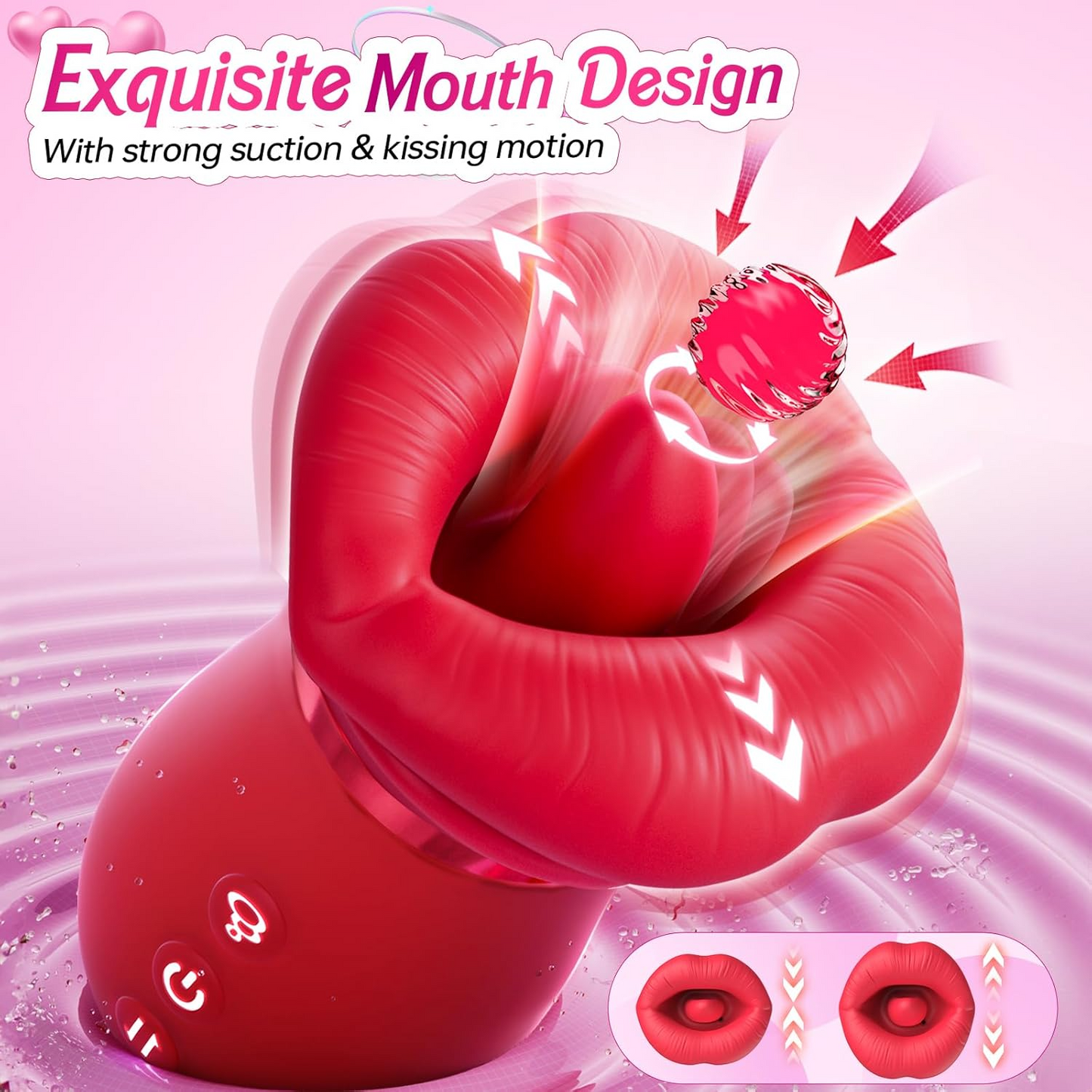 Sovokn 5IN1 Mouth Sucking Vibrator Rose Sex Toy
